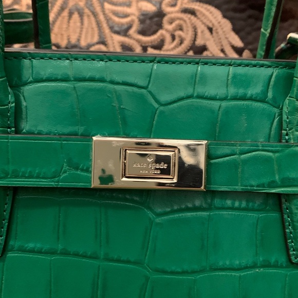 NWOT Kate Spade Lucia Croc Embossed Medium Satchel - Picture 3 of 9